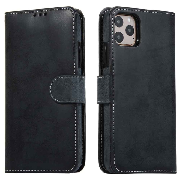 iPhone 11 Pro Max - Praktisk LEMAN Wallet etui Svart