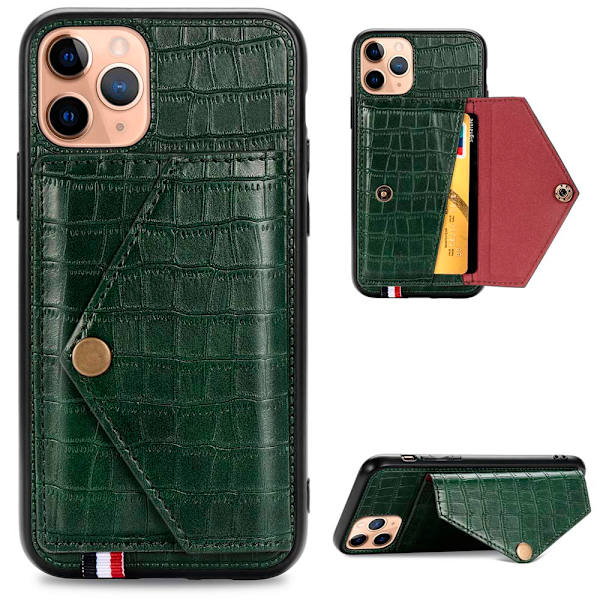 Skal med Korthållare - iPhone 11 Pro Max Röd