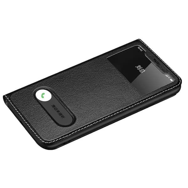 iPhone 14 Skyddsskal Äkta Läder  Lyxig Känsla Röd