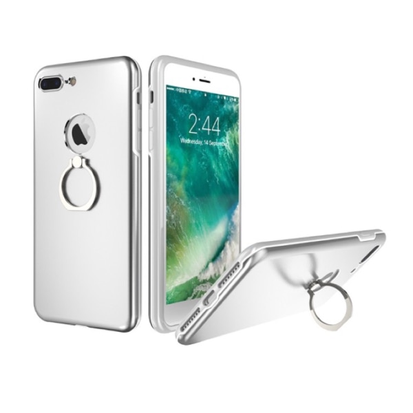 KISSCASE:n käytännöllinen iPhone 7 -kotelo sormustelineellä Silver/Grå