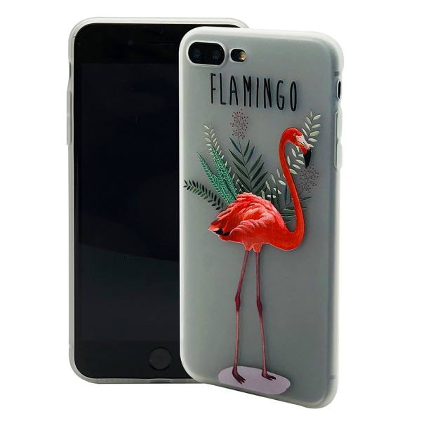 Flamingo - Retroskal av silikon för iPhone 7 Plus