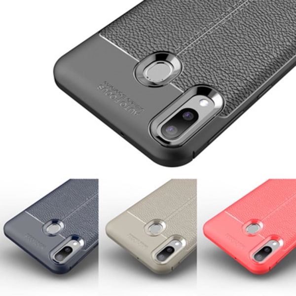 Stilig smart silikondeksel - Samsung Galaxy A40 Mörkblå