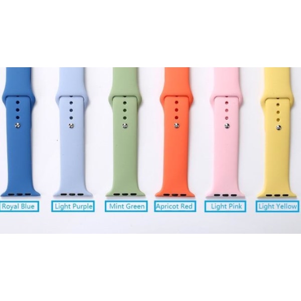 Apple Watch 42mm - Eksklusivt silikone armbånd LEMAN Høj kvalitet Soft Pink M