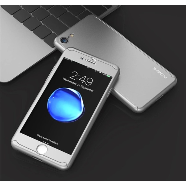 Stilfuldt beskyttelsescover til iPhone 6/6S (for- og bagside) Silver