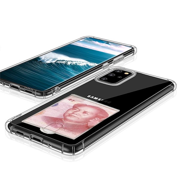 Samsung Galaxy S20 Plus Skal med Korthållare & Mjukt Skärmskydd Transparent