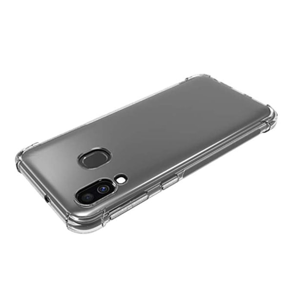 Samsung Galaxy A20E - beskyttende smart silikondeksel (FLOVEME) Transparent/Genomskinlig