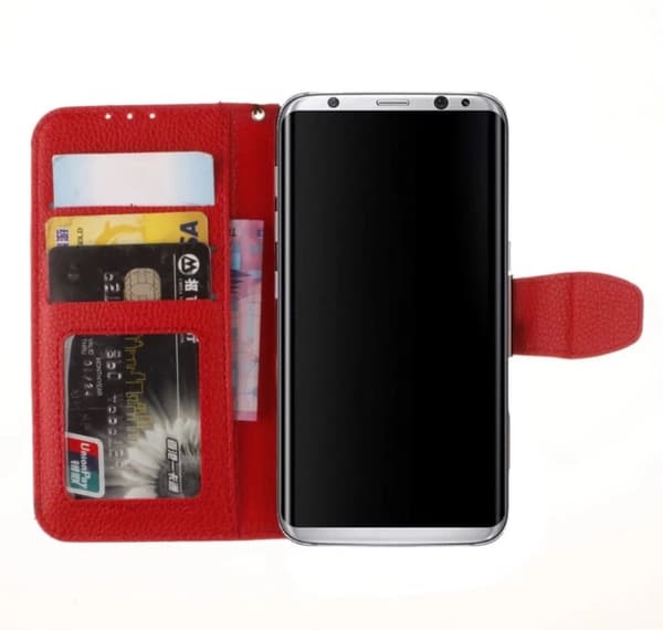 Plånboksfodral av NKOBEE för Samsung Galaxy S8+ Röd