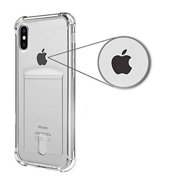 iPhone XS Max - Iskuja vaimentava silikonikuori korttilokerolla Transparent