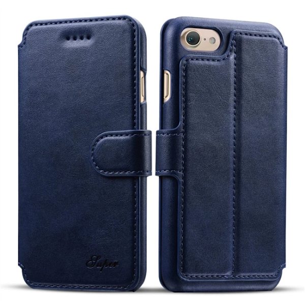 Klassiskt Plånboksfodral i Retrodesign (Läder) iPhone 6/6S Svart Svart