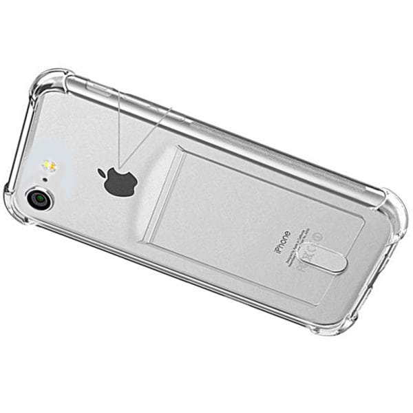 iPhone SE 2020 - Praktisk silikonecover med kortrum Transparent/Genomskinlig