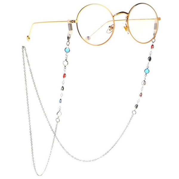 Elegant Glasses Chain Senile Cord (Crystal) Silver