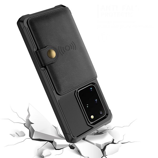 Samsung Galaxy S20 Plus - Effektivt cover med kortholder Röd