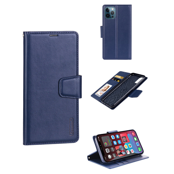 iPhone 14 Pro Max - Effektivt glatt lommebokdeksel (Hanman) Marinblå
