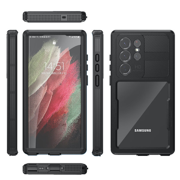 Stilsäkert IP68 Vattentätt Skal - Samsung Galaxy S23 Ultra Blå