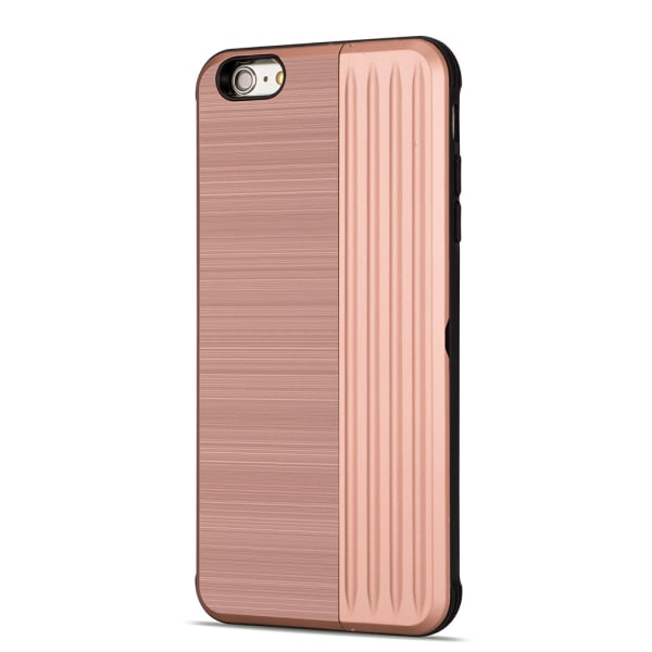 iPhone 6/6S - Stilig deksel med kortspor og mobilstativ Rosa