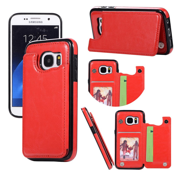 Veske med lommebok til Samsung Galaxy S7 Röd