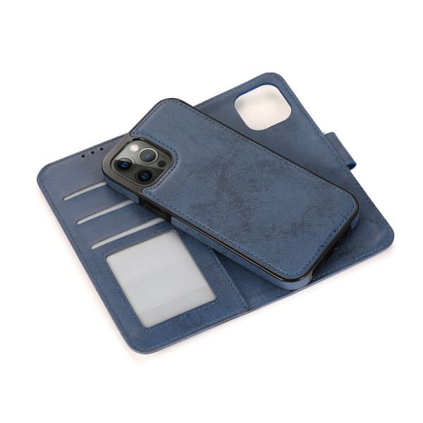 iPhone 15 Pro - Plånboksfodral i PU-läder med 3-kortfack Marine blue