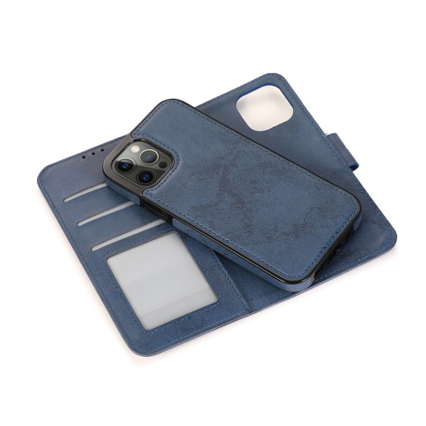 iPhone 15 Pro - Plånboksfodral i PU-läder med 3-kortfack Marine blue