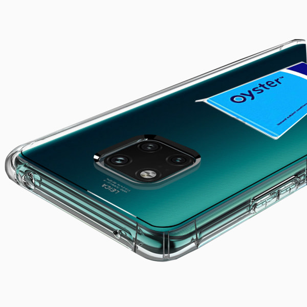 Huawei Mate 20 Pro - Smart Skyddsskal med Kortfack Transparent