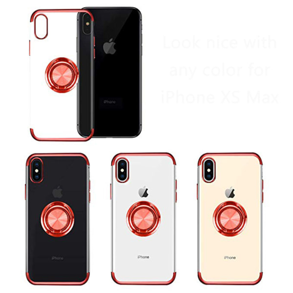 iPhone X/XS - Praktisk Silikone Case Ring Holder Roséguld Roséguld