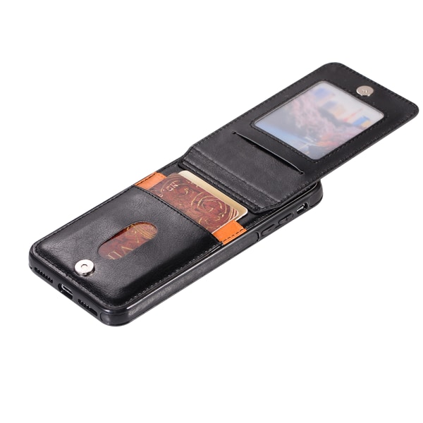 Skinnveske med lommebok og kortspor for iPhone XR Röd