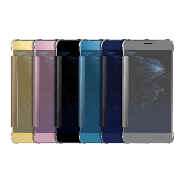 Huawei P8 Lite - FLOVEMES Clear-View Fodral Mörkblå