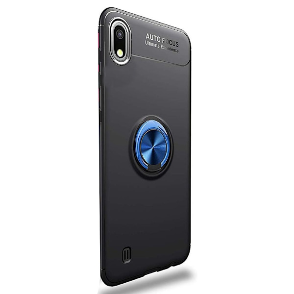 Samsung Galaxy A10 - Praktiskt Skyddande Skal med Ringhållare Blå/Blå