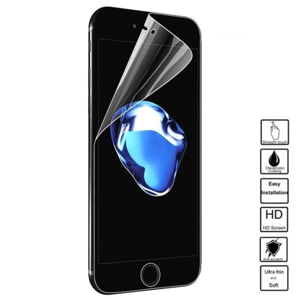 iPhone 8+ 3-PACK näytönsuoja edessä ja takana Pehmeä PET 9H 0,2mm Transparent/Genomskinlig