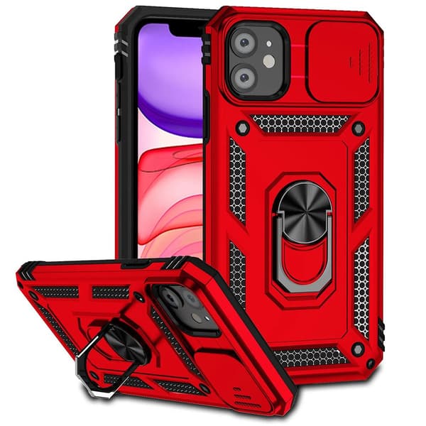 iPhone 12 mini - Maxat Skydd och Stil med Skal och 360° Ringhållare Blå