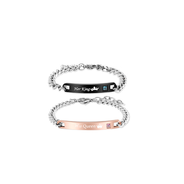 Elegant Bekvämt Par Armband Blå/Silver