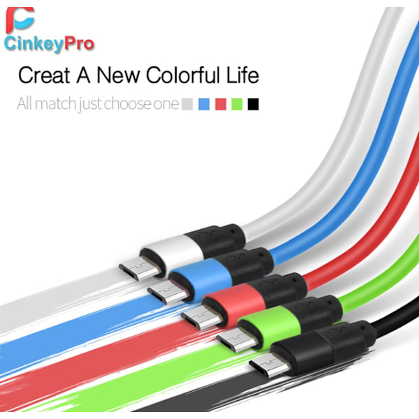 MicroUSB-kabel från CinkeyPro - Long-life 100cm Vit