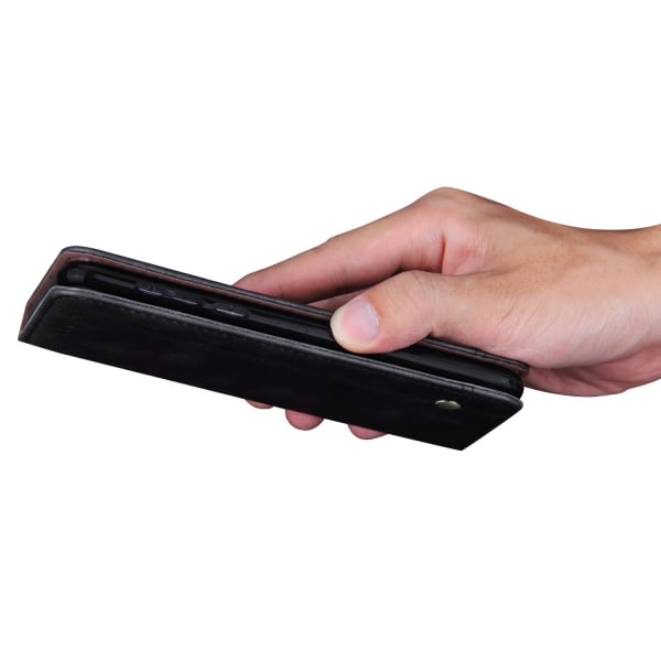 LEMANS populært lommebokdeksel til Huawei P20 Mörkbrun