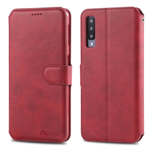 Samsung Galaxy A50 - Stilsäkert Pu-Läder Plånboksfodral Röd