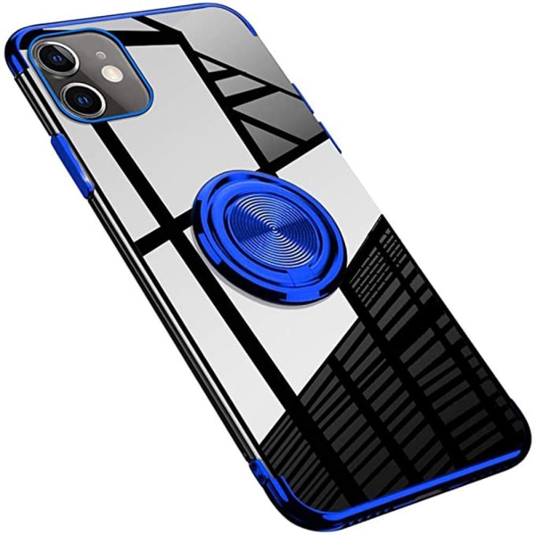iPhone 12 - Praktiskt Stilrent Skal med Ringh�llare Blå