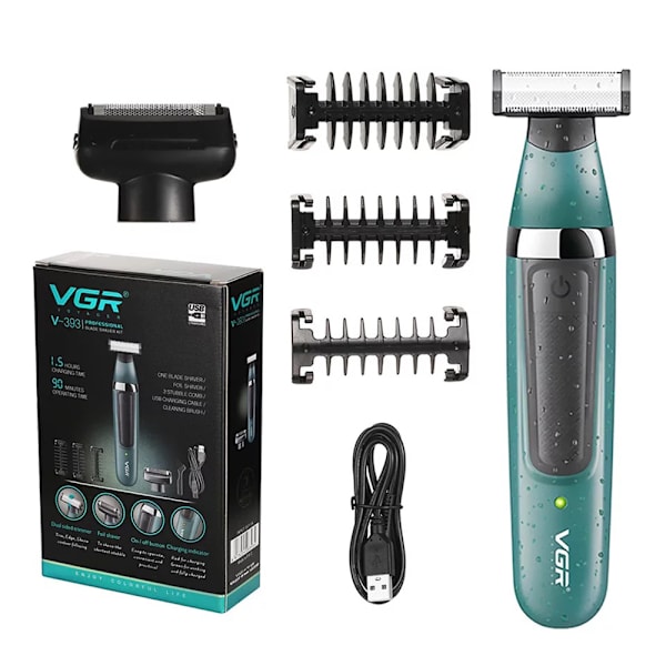 Effektfull Rakapparat / Trimmer för hela kroppen. Grön