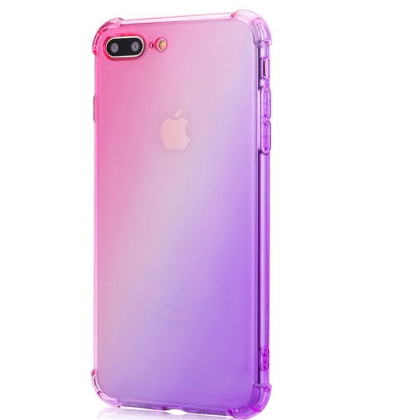 Kraftfullt Silikonskal - iPhone 8 Plus Blå/Rosa