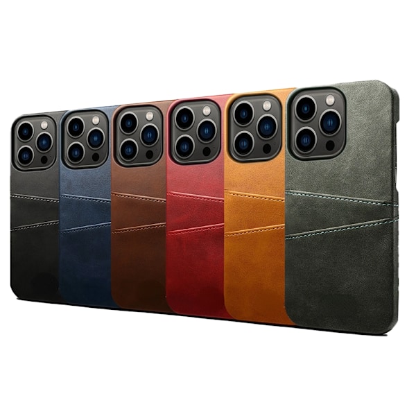 iPhone 15 Pro max - Slimmat PU-läderfodral grå