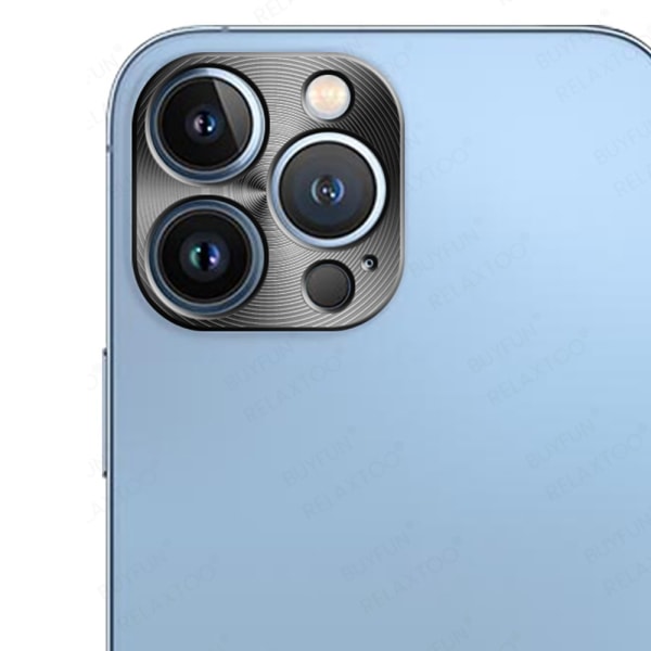 iPhone 12 -kameran kehyksen suojus AK metalliseoslinssin suojus Svart