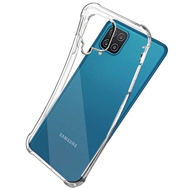 Samsung Galaxy A12 - Elegant St�td�mpande Floveme Silikonskal Rosa/Lila