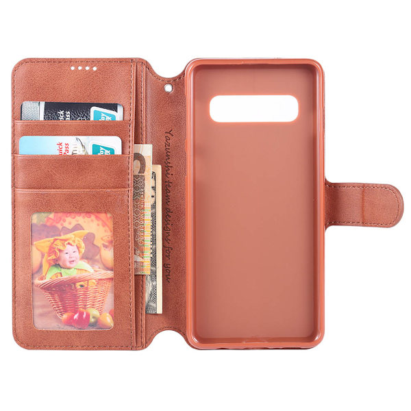 Samsung Galaxy S10 Plus - Plånboksfodral Brun Brun