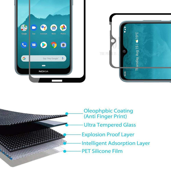 Nokia 6.2 2-PACK Skärmskydd 2.5D 9H 0,3mm HD-Clear Svart Svart