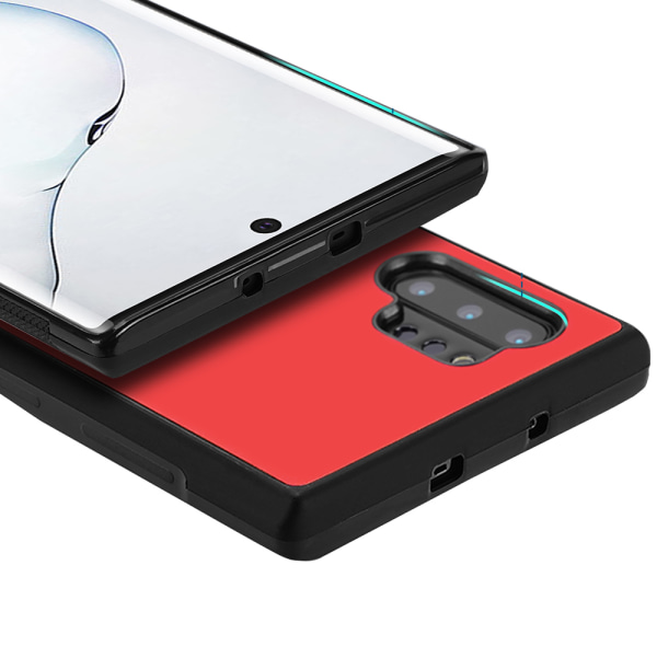 Samsung Galaxy Note10+ - Effektfullt Skal med Kortfack Röd