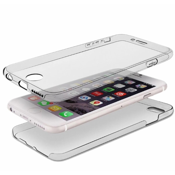 Tyylikäs käytännöllinen silikonikuori (kaksipuolinen) iPhone 8 PLUS Genomskinlig