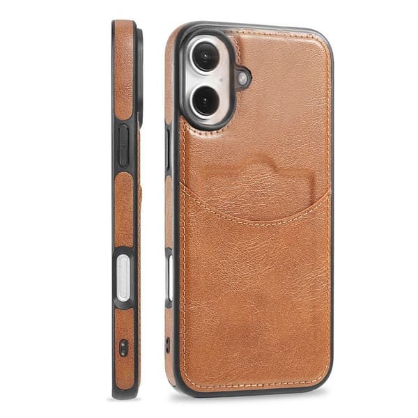 Leman Läderfodral kompatibelt med iPhone 16 Blå
