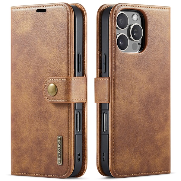 iPhone 14 Pro Max - Premium Läderfodral med Smart Design Brun