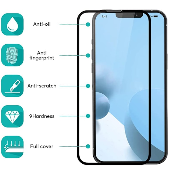 2-PACK iPhone 14 Keramiskt Skärmskydd HD 0,3mm Transparent