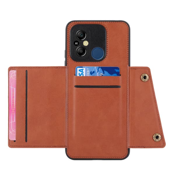 Lyxigt PC Läder Retro Flip Plånboksfodral För Xiaomi Redmi 12C grå