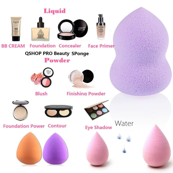 4 delar Kosmetiska Puffar Makeup Skönhetsblandning Foundation Gourd