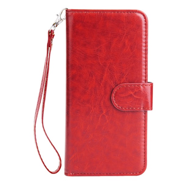 Stilfuldt pung etui (9-Card) til iPhone XS MAX (LEMAN) Röd