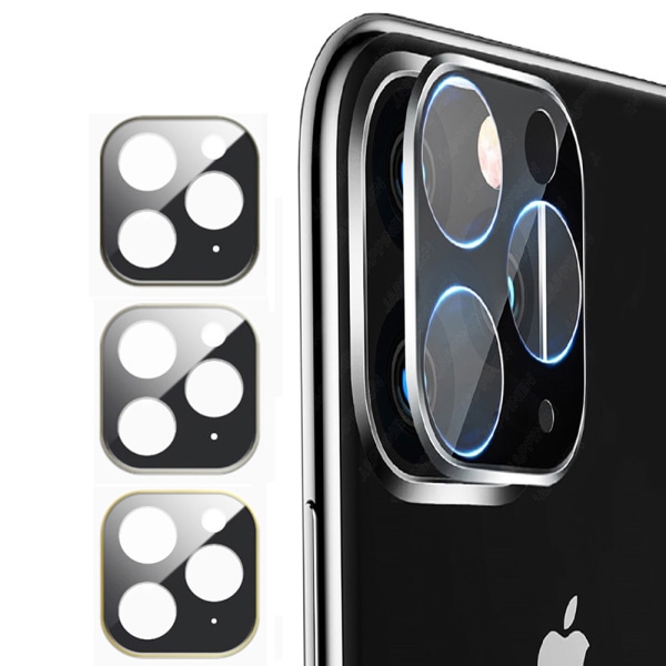 iPhone 11 beskyttelsesfilm med metallramme for bakre kameralinse Svart